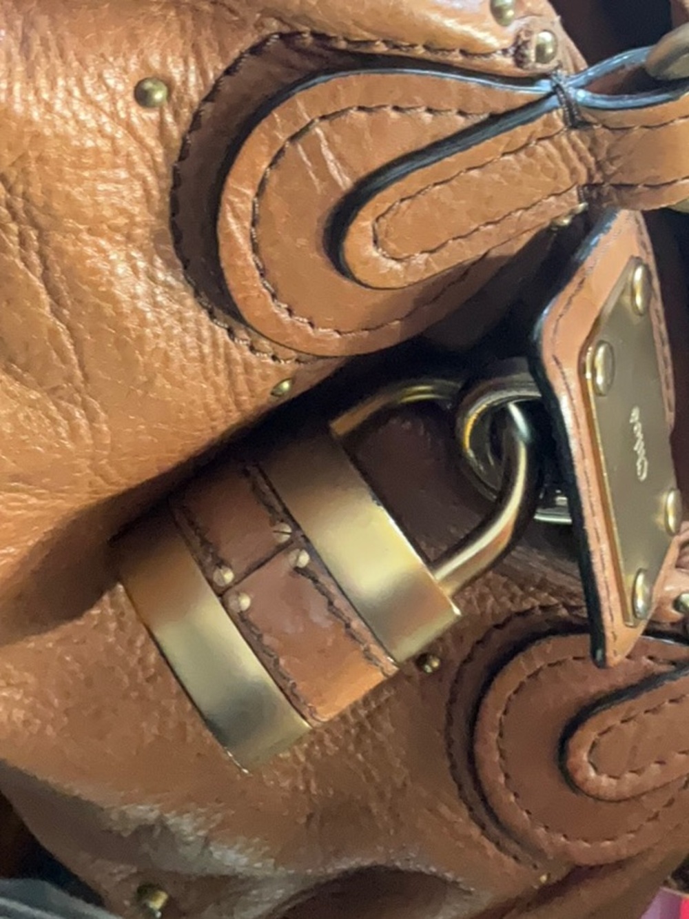 Chloe Paddington used luxury final sale ink stain inside bag as is